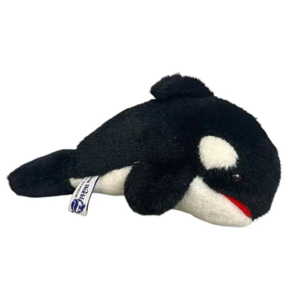 Vintage Sea World Orca Killer Whale Plush Stuffed Animal Toy 14